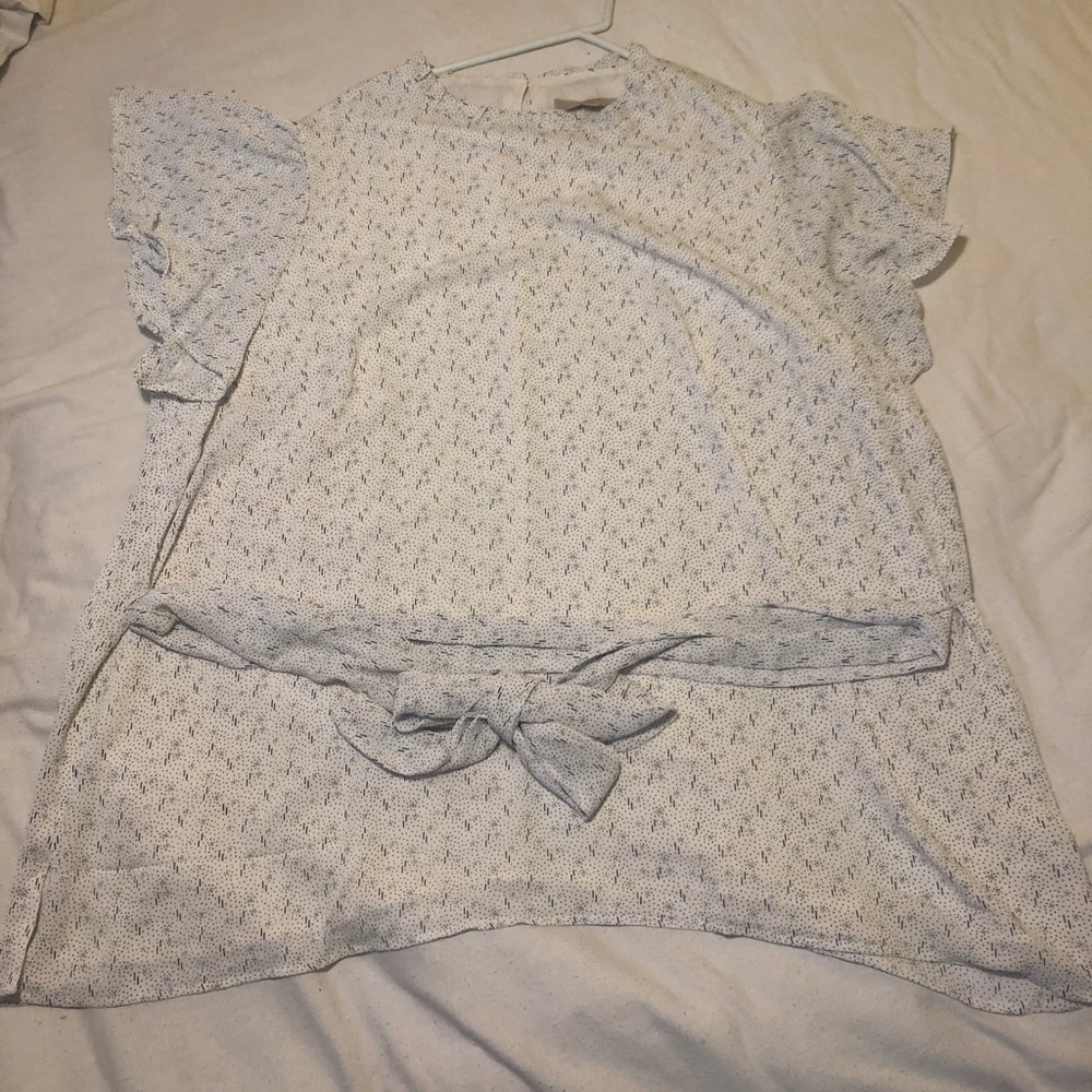 NWT Ann Taylor White waist tied blouse